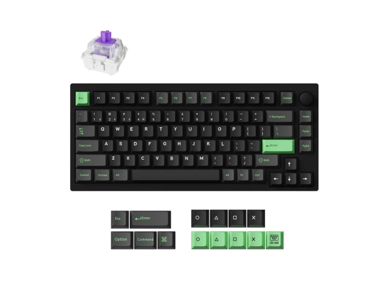 Keychron Lemokey P1 He, 75%, Verkabelt & Kabellos, Usb + Rf Wireless + Bluetooth, Magnetic-Mechanical Key Switch, Rgb-Led, Schwarz