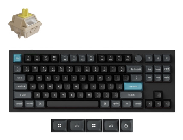 Keychron Q3 Ultra 8K, Kabel & Trådløs, Bluetooth, Mekanisk, Qwerty, Rgb Led, Sort
