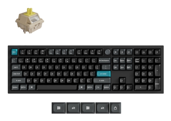Keychron Q6 Ultra 8K, Fuld Størrelse (100 %), Kabel & Trådløs, Usb + Rf Wireless + Bluetooth, Mekanisk, Rgb Led, Sort