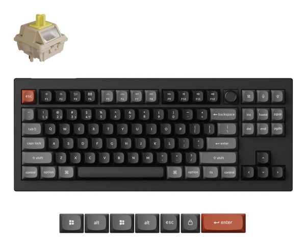 Keychron V3 Ultra 8K, Kabel & Trådløs, Bluetooth, Mekanisk, Qwerty, Rgb Led, Sort
