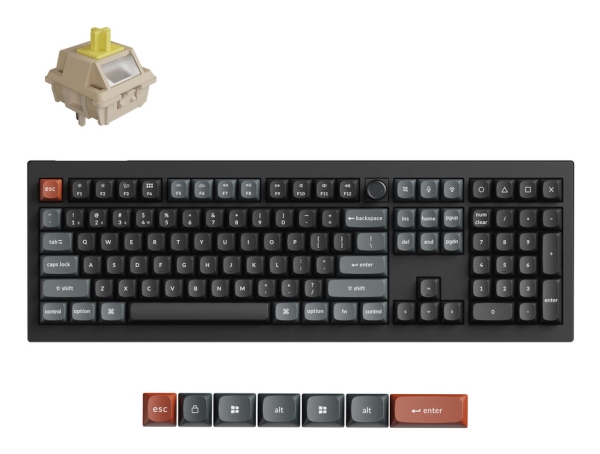 Keychron V6 Ultra 8K, Kabel & Trådløs, Bluetooth, Mekanisk, Qwerty, Rgb Led, Sort