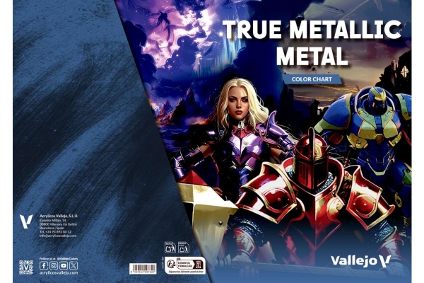 Vallejo Cc339 - True Metallic Metal - Color Chart - Farvekort