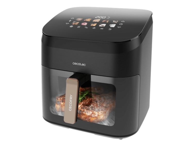 Cecotec Cecofry&Grill Smokin'' 8500, Varmluftsteger, 8,5 L, 40 °C, 200 °C, Enkelt, Sort, Brun