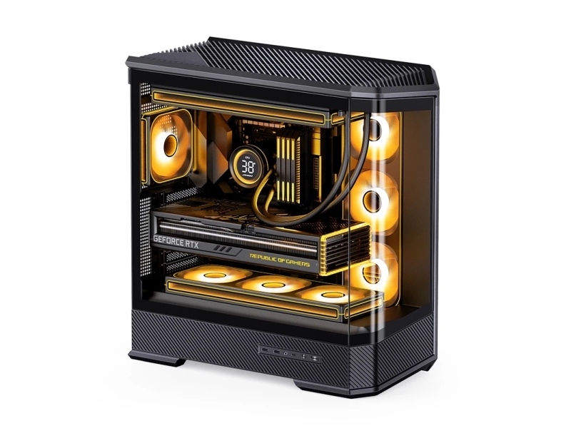 Jonsbo D400 Pc-Gehäuse Midi Tower Atx Tempered Glass - Schwarz (D400 Black)