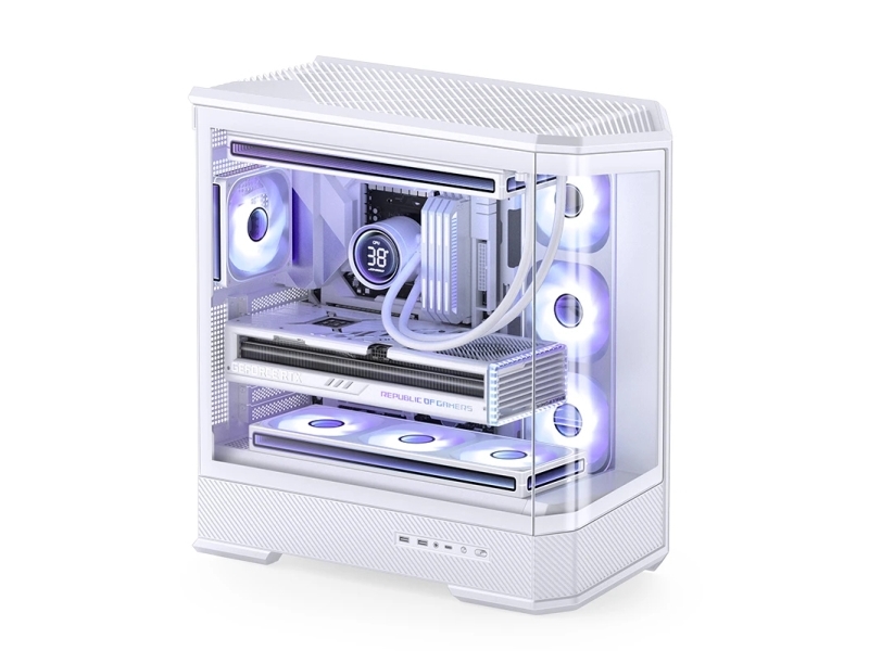 Jonsbo D400, Midi Tower, Pc, Hvid, Mini-Itx, Micro Atx, Atx, Stål, Acrylonitrilbutadienstyren, Glas, Spil