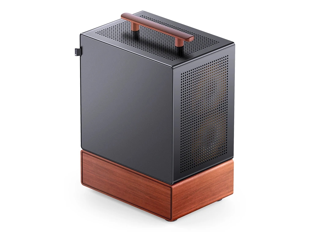 Jonsbo T7, Midi Tower, Pc, Sort, Træ, Itx, Stål, Glas, Aluminium, Spil