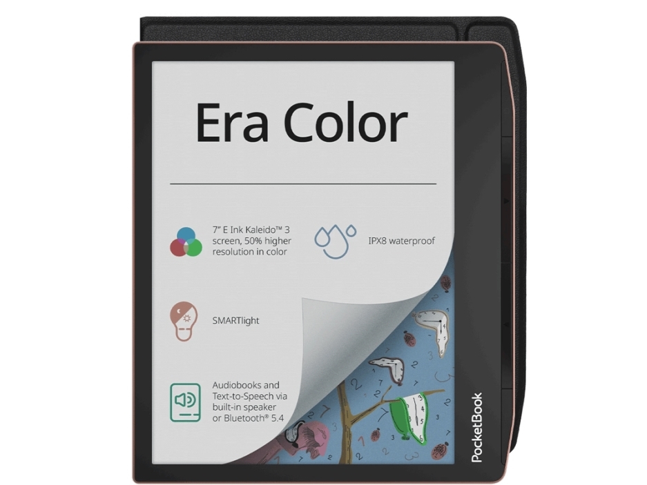 PocketBook Era Color, 17,8 cm (7), 16 millioner farver, ACSM, CHM, DjVu, DOC, DOCX, EPUB, EPUB DRM, FB2, FB2.ZIP, HTM, HTML, MOBI, PDF, PDF DRM, TXT, AZW,..., M4A, M4B, OGG, MP3, JPEG, BMP, PNG, TIFF, 32 GB