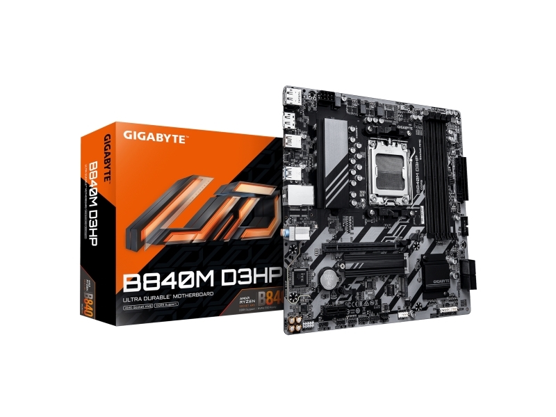 Gigabyte B840m D3hp, Amd, Sokkel Am5, Amd Ryzen 7000 Series, Amd Ryzen 8000 Series, Amd Ryzen 9000 Series, Sokkel Am5, Ddr5-Sdram, 256 Gb