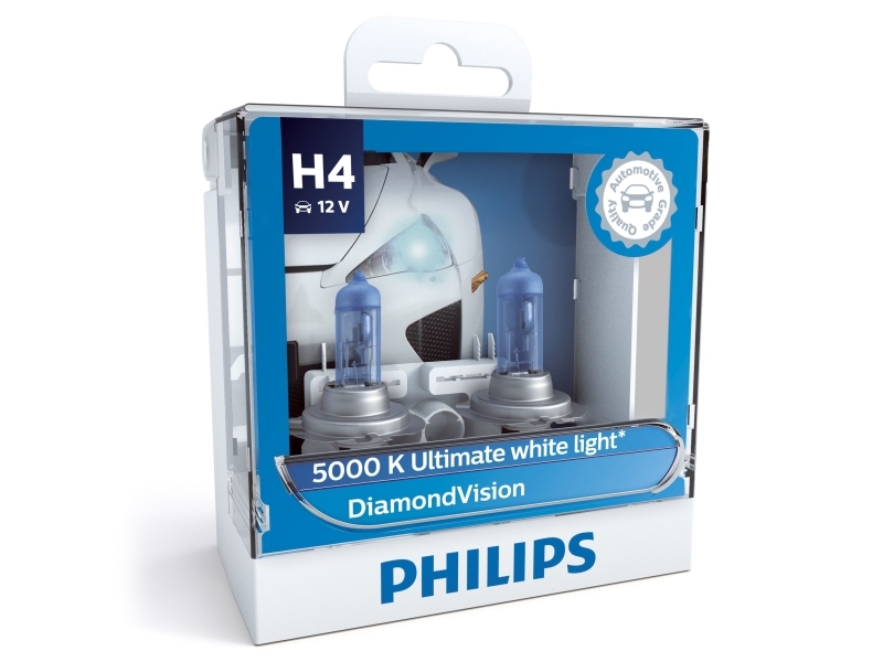 Philips Diamondvision 12342Dvs2, 60 W, 12 V, H4, 5000 K
