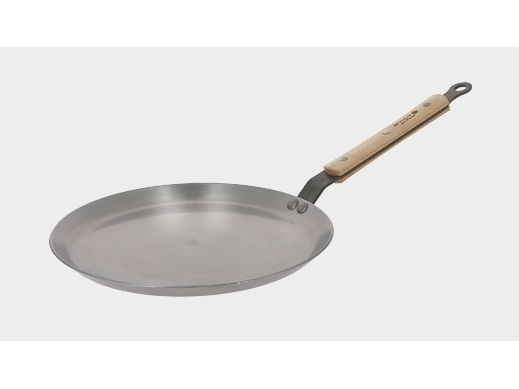 De Buyer Mineral B Bois, Rund, Pandekage Pande, Rustfrit Stål, Træ, 24 Cm, 455 Mm