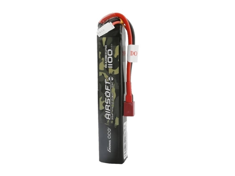 Gens ace &Tattu 25C 1100mAh 3S1P 11.1V Airsoft Gun Lipo Battery with T Plug