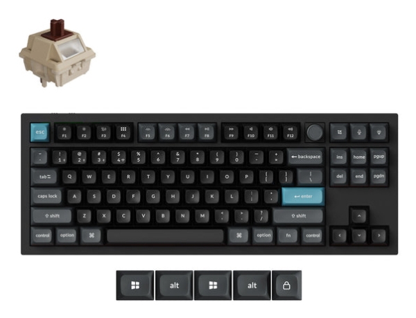 Keychron Q3 Ultra 8K, Kabel & Trådløs, Bluetooth, Mekanisk, Qwerty, Rgb Led, Sort