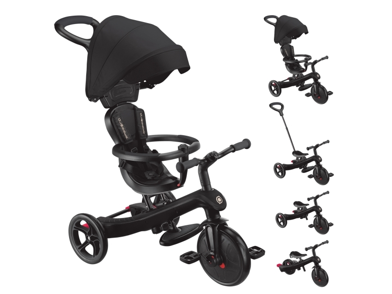 Globber Explorer Tike 4In1, Dreng/Pige, Forside Drev, Stående, Børn, Solidt Hjul, Sort
