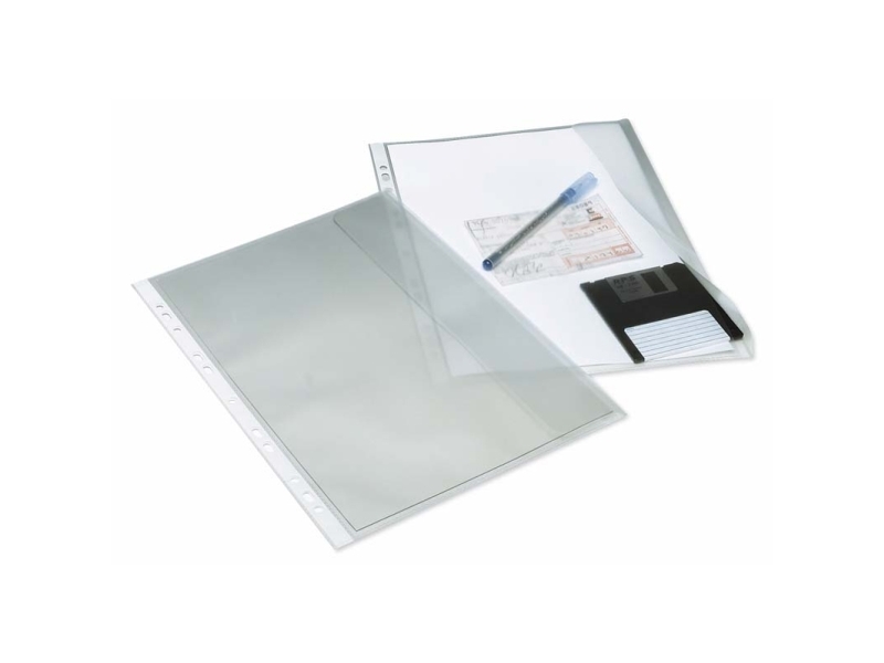 Dokumentlomme m/flap A4 PP kopi/refleksfri 10stk/pak