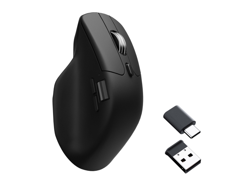 Keychron M6s-A72, Højre Hånd, Optisk, Rf Wireless + Bluetooth + Usb Type-C, 12000 Dpi, Sort