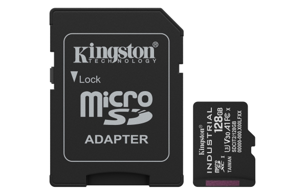 Kingston Technology 128Gb Microsdxc Industrial C10 A1 Pslc Kort + Sd-Adapter, 128 Gb, Microsdxc, Klasse 10, Uhs-I, 100 Mb/S, 80 Mb/S