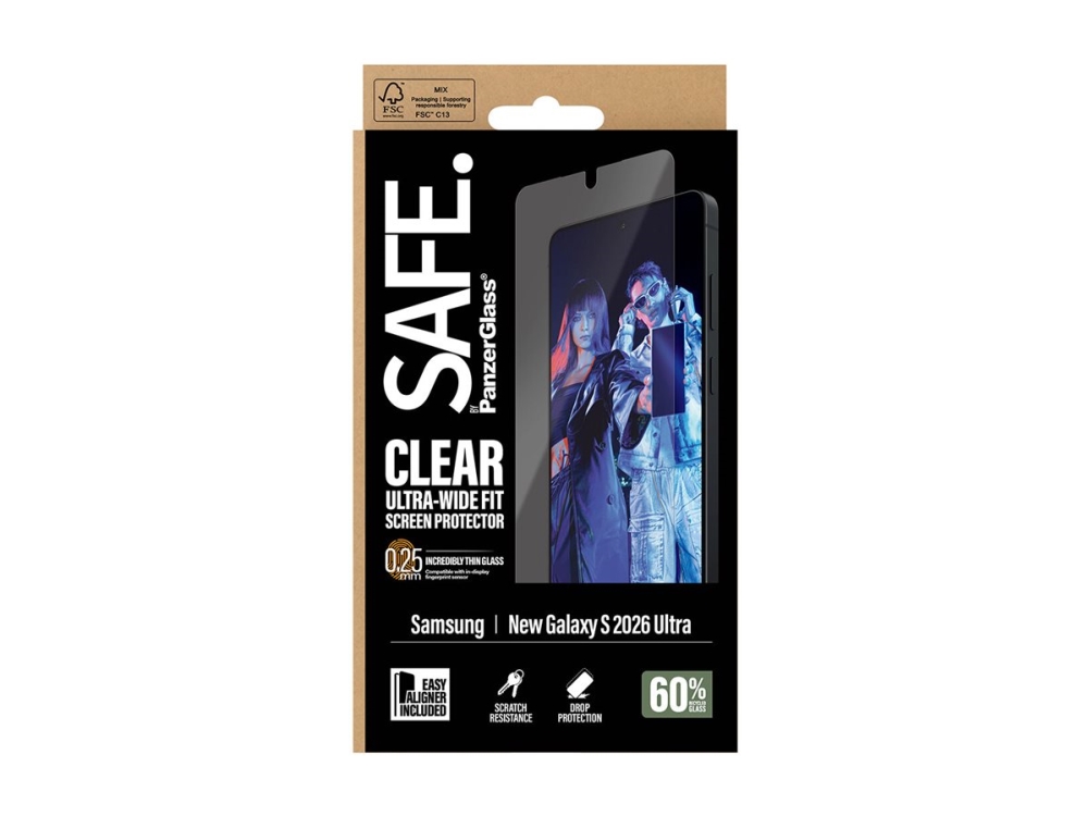 PanzerGlass SAFE. by ® Screen Protector Samsung New Galaxy S 2026 Ultra | Ultra-Wide Fit w. EasyAligner Samsung - New Galaxy S2026 Ultra