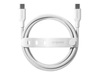Empower By Panzerglass - Usb-Kabel - Usb-C (Han) Til Usb-C (Han) - Usb 2.0 - 48 V - 5 A - 2 M - Fast Power Charging (240W) - Sølvhvid