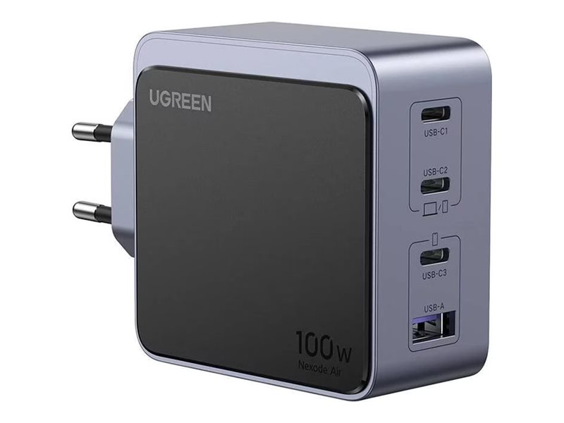 Ugreen Nexode S 100W 4-Port Gan Fast Charger Eu Gray, Drinnen, Ac, Grau
