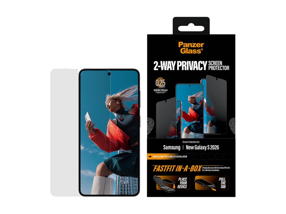 Panzerglass 2-Way Privacy Displayschutz Samsung Galaxy S26 | Ultra-Wide Fit M. Fastfit In-A-Box, Samsung, Samsung - Galaxy S26, Trockene Anwendung,