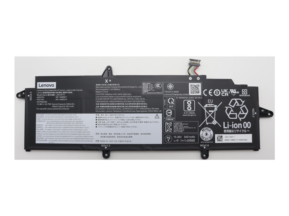 54.7Wh Internal Lithium-Ion Battery, 4 Cells