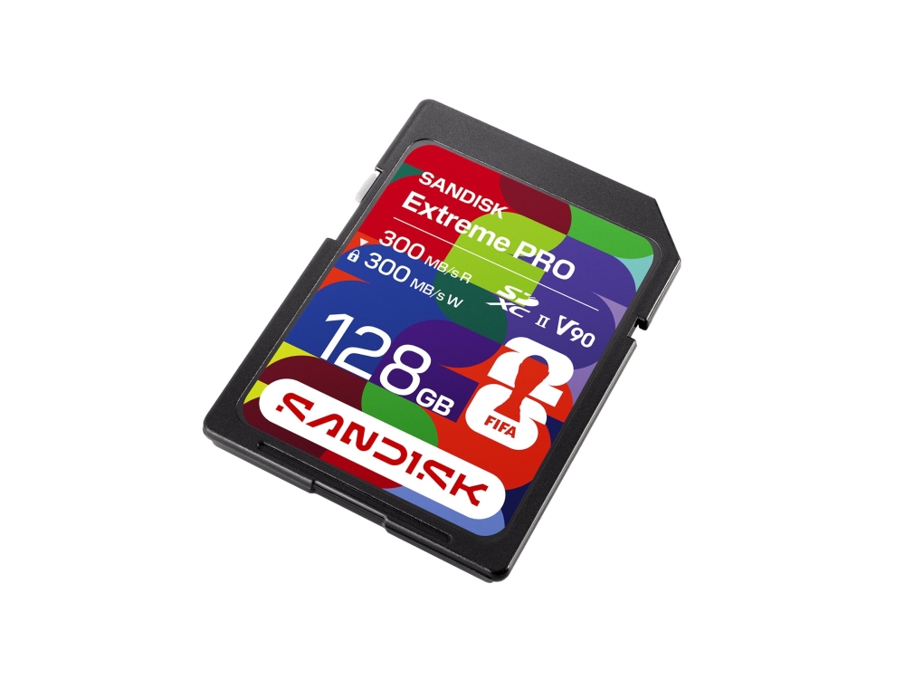Sandisk Extreme Pro - Fifa World Cup 2026 Edition Flashhukommelseskort - 128 Gb - Video Class V90 / Uhs-Ii - Sdxc Uhs-Ii