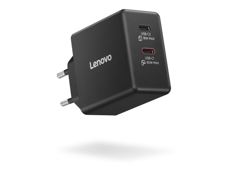 Lenovo - Strömadapter - GaN - 65 Watt (USB-C) - svart - Europa - för K14 G2 IRU K14 Gen 2 ThinkBook 14 G5 ABP 14 G5 IRL 15 G5 IRL ThinkPad T14s Gen 4 | Tele & GPS - Batteri & Laddare - Laddare | GameStuff
