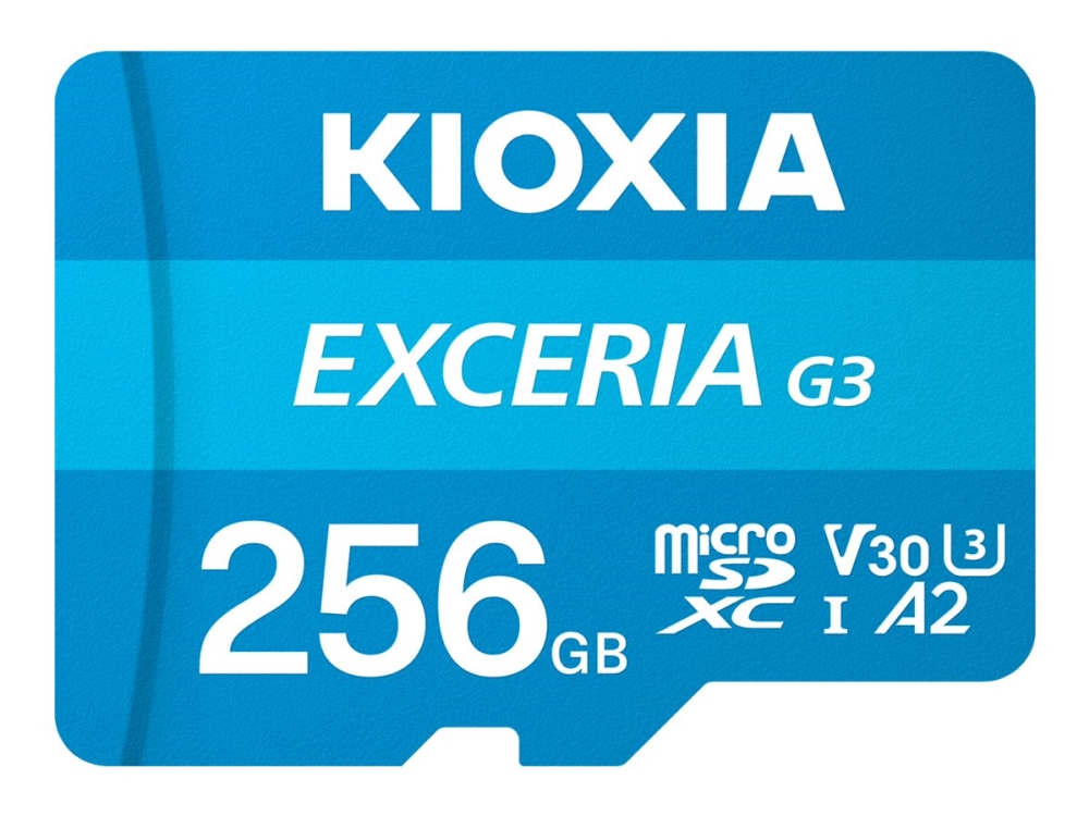 KIOXIA EXCERIA G3 - Flashhukommelseskort (microSDXC til SD adapter inkluderet) - 256 GB - A2 / Video Class V30 / UHS-I U3 / Class10