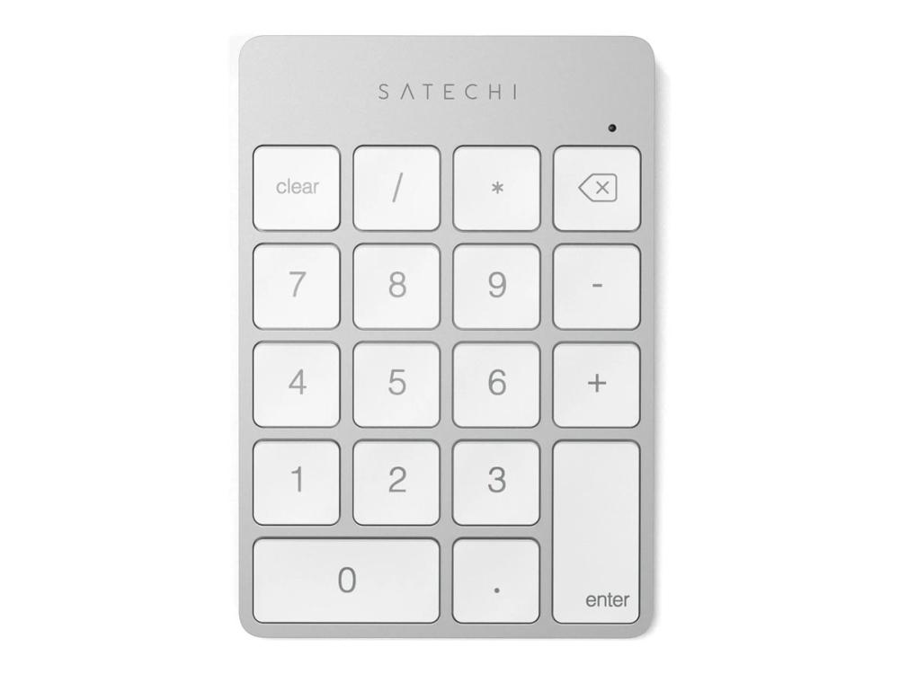 Satechi Slim Wireless Keypad - Compact Bluetooth Keyboard with Long-Lasting Battery and Aluminum Finish - Numpad - Sølv