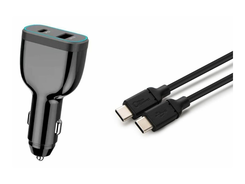 Coreparts - Strømadapter Til Bil - 78 Watt - 4 A - Qc 3.0, Pd (Usb Type A, Usb-C) - På Kabel: Usb-C - Sort