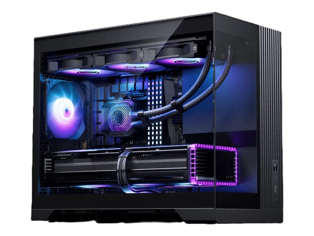 Phanteks Mini-Computerkasse Matx Hærdet Glas - Inklusive 3X 120 Mm Blæser, Sort
