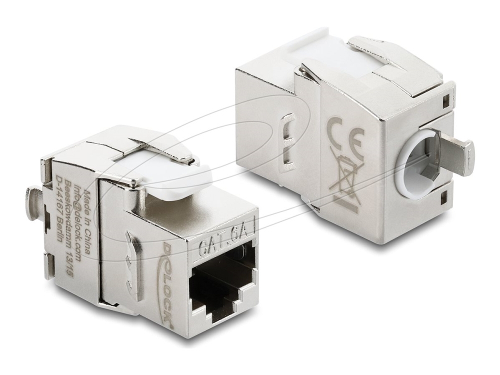 Delock 90990, Flach, Silber, Weiß, Rj-45, Lsa, 26/22, Cat6a