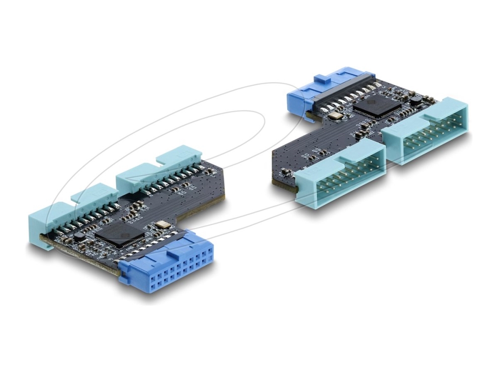 Delock 67341, Usb 5 Gbps 20 Pin Header, 2X Usb 5 Gbps 20 Pin Header, Schwarz, Blau