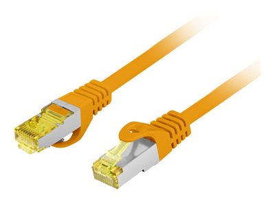 Lanberg - Patch-kabel - RJ-45 (hane) till RJ-45 (hane) - 5 m - 6 mm - S/FTP - CAT 6a - halogenfri, hakfri, koppartrådar - orange