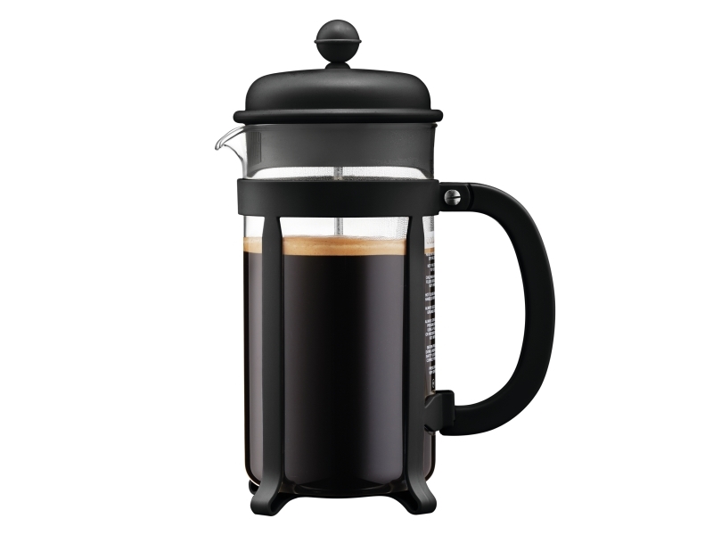 Bodum Java, Französische Presse, 1 L, Schwarz, Transparent, Glas, Edelstahl