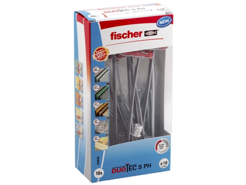 Fischer DUOTEC 10 S PH LD, Udvidelsesanker, Beton, Metal, Grå, 50 mm, 1 cm
