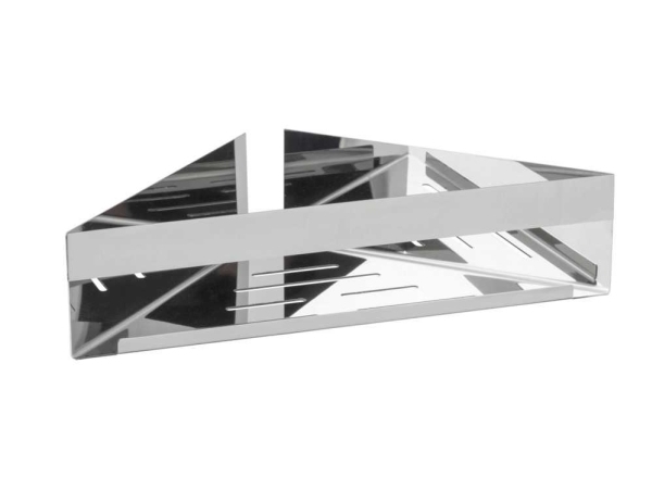 Rustfri stål hjørnehylde forkromet 36 x 17 x 8 cm - Monteres nemt uden boring med Turbo-Loc® systemet – stærk og holdbar klæbepude