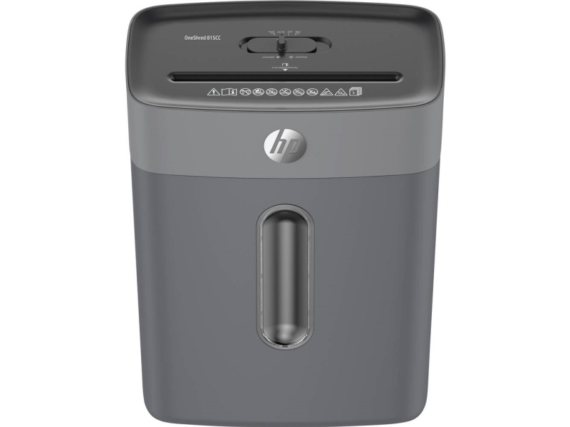HP OneShred 815CC Makulator 8 Blad Partikelsnit P-4 15 l Makulerer også Papirclips, Hæfteklammer, Kreditkort