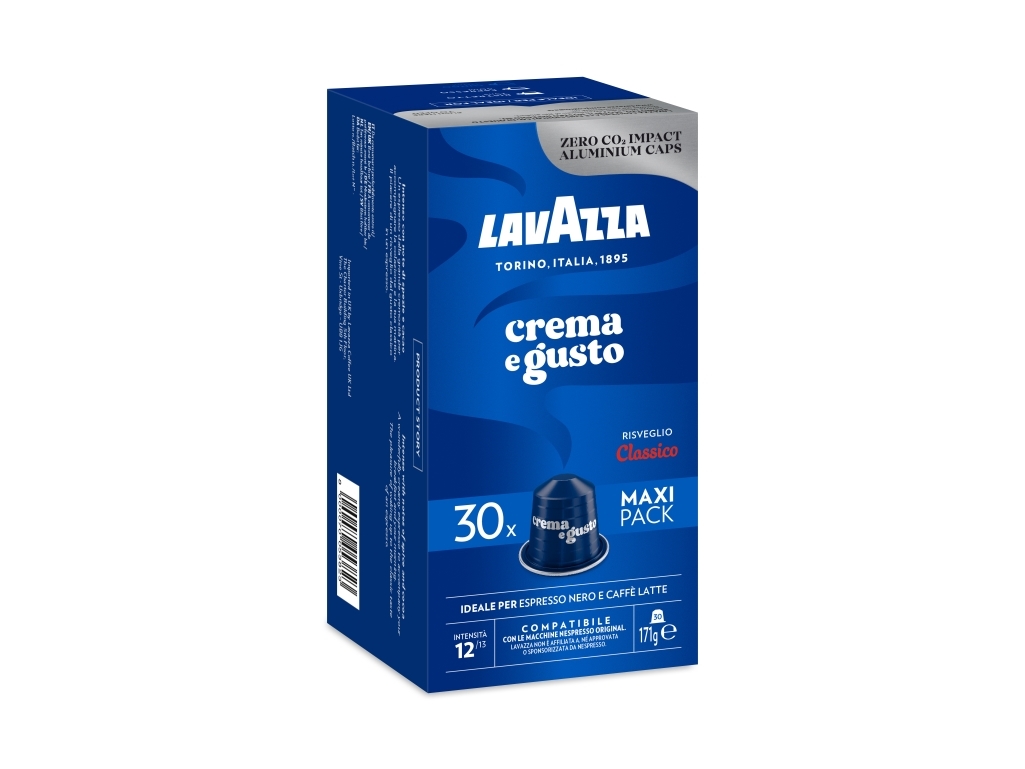 Lavazza Crema e Gusto, Kaffekapslar, Caff&egrave; crema, Medelrostade, Nespresso, 30 koppar, 18 m&aring;nad (er)