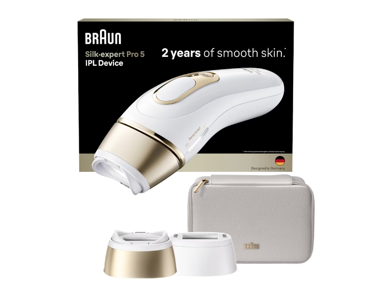 Braun Silk-expert Pro PL5210 IPL, Intensivt pulserande ljus (IPL), Guld, Vit, AC-ström, 100 - 240 V, 50/60 Hz, 70 mm | N - A | GameStuff