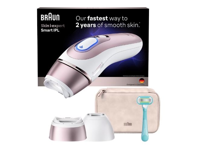 Braun Skin i expert, Intense pulsed light (IPL), Rose gold, White, AC, 100 - 240 V, 50/60 Hz, 70 mm
