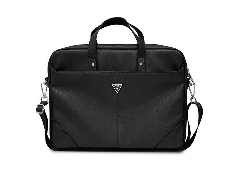 Guess Saffiano Triangle Logo Computer Taske 16" Czarny