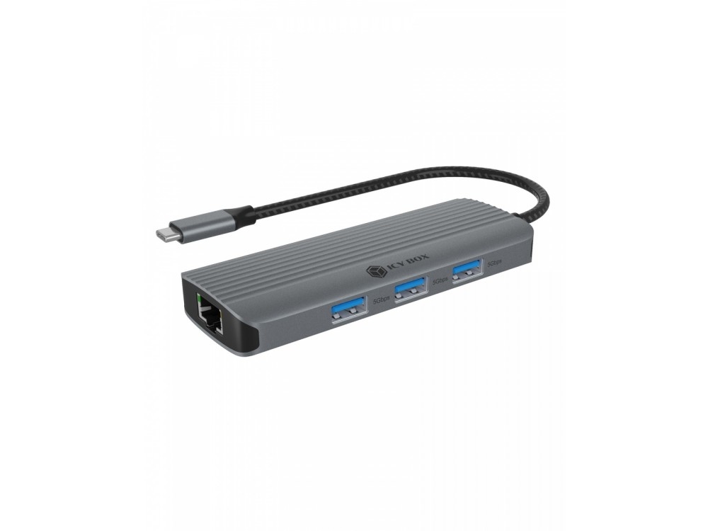 Icy Box Nb-Dockingstation,6-In-1,Pd 1Xusb-C,3Xusb-A,1Xhdmi,1Xvga,100W