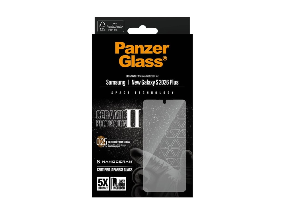 Panzerglass - Skærmbeskytter For Mobiltelefon - Ultrabred Pasform Med Easyaligner - Glas - Klar - For Samsung Galaxy S26+