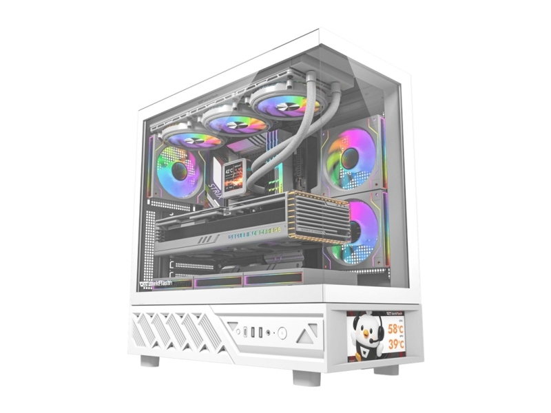 Darkflash Ds950v Pc-Gehäuse Mit Display (Weiß) + 6 Lüfter