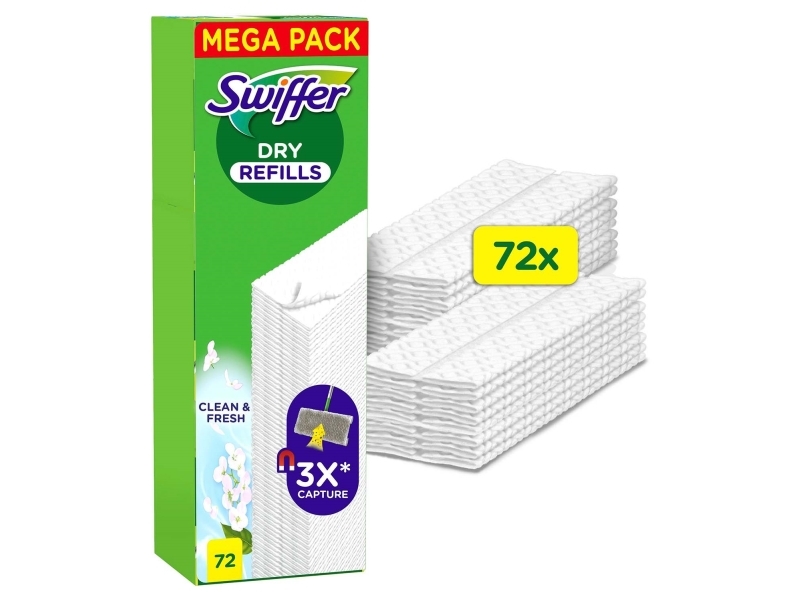 Swiffer Dry Refills - 72 Bodentücher Clean & Fresh