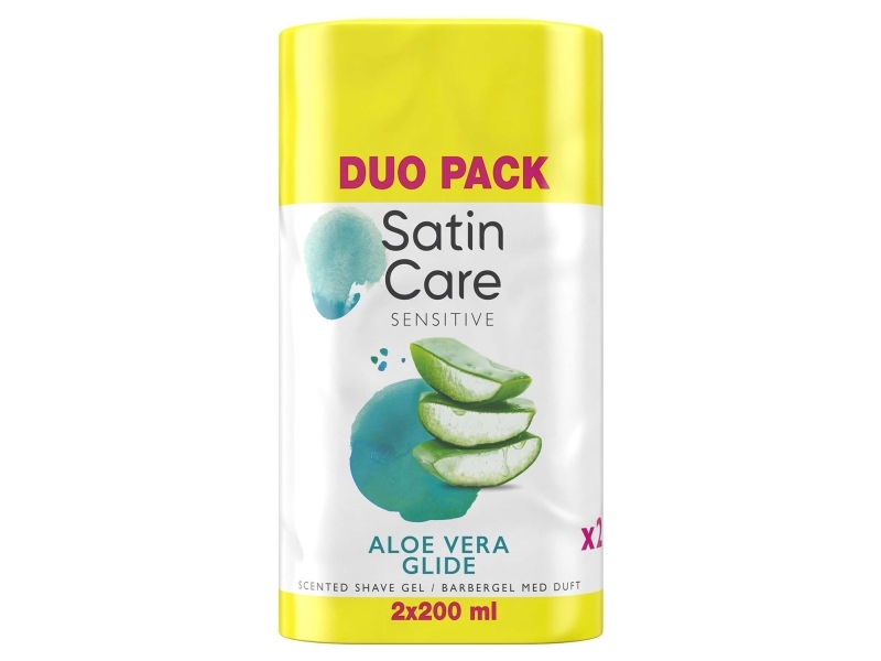 Rakgel Satin Care Aloe Vera 2x200 ml Twinpack | Hårvård - Rakning och skäggvård - Rakskum och gel för rakning | GameStuff
