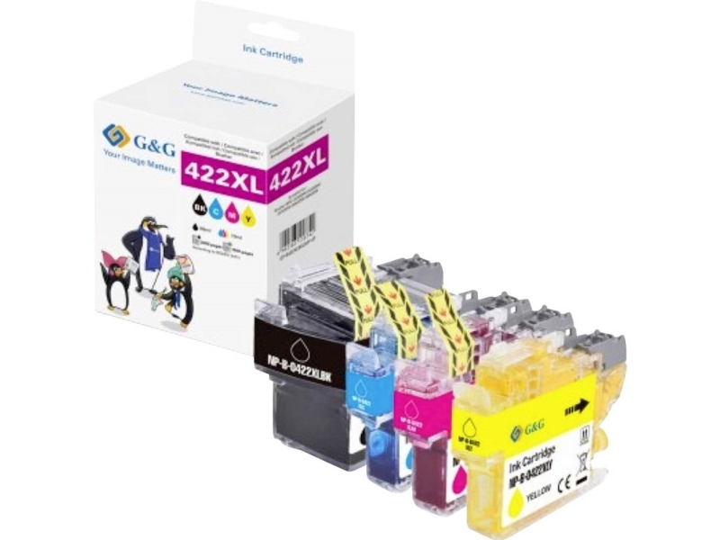 G&Ampg Tinten-Kombipack Kompatibel Schwarz, Cyan, Magenta, Gelb Gp-B422xlbkcmy-4P