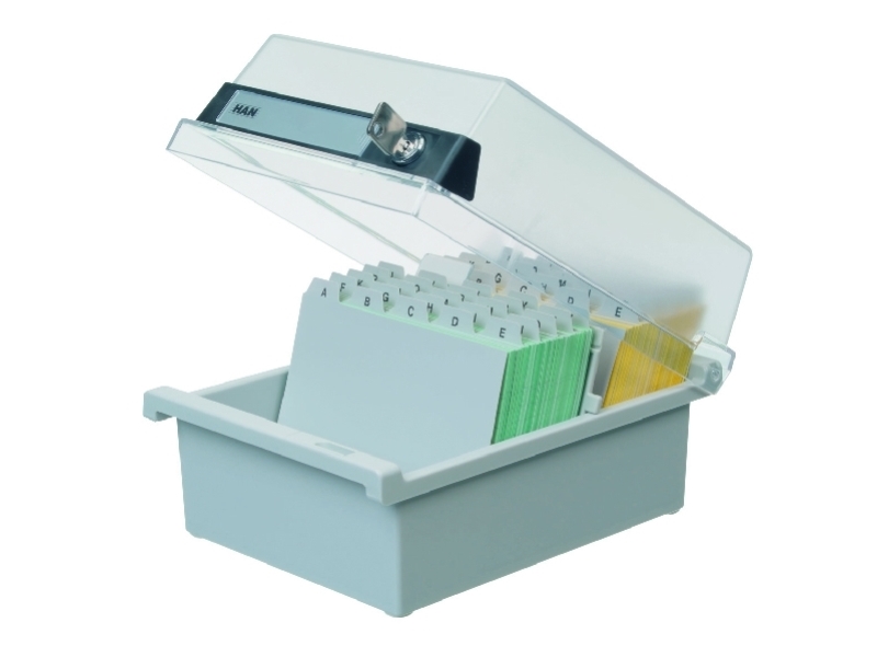 HAN Card index box A5, Grå, 800 ark, 1 styck | Arkivering - Binders - Övriga | GameStuff