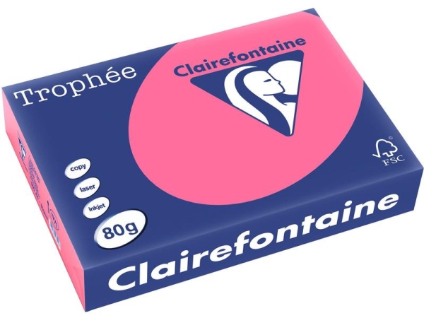 Clairefontaine Trophée, Kopiering, A4 (210x297 mm), 500 ark, 80 g/m², Lyserød